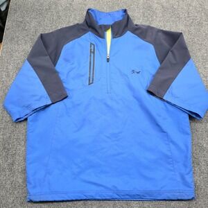 Zero Restriction Tour Series Mens Medium Blue Quarter Zip Golf Windshirt